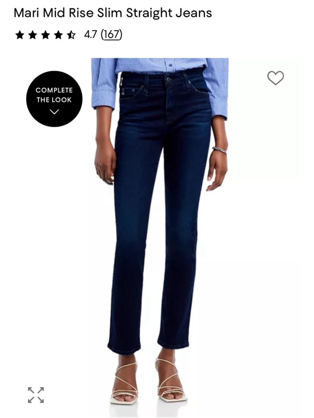 Ag Adriano Goldschmied Dark Indigo Slim Straight Jeans